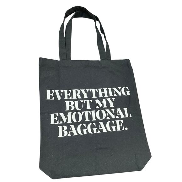 IL Makiage Tote Bag Everything but My Emotional Baggage Carry All Canvas Black - Picture 1 of 5